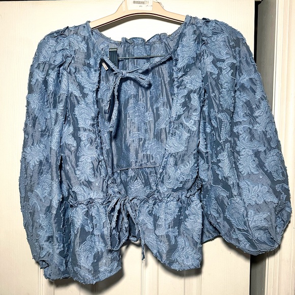BRAND NEW / FREE PEOPLE - Bluemoon Callie Crew Neck 3/4 Sleeve Blouse (Size S) - Picture 4 of 11